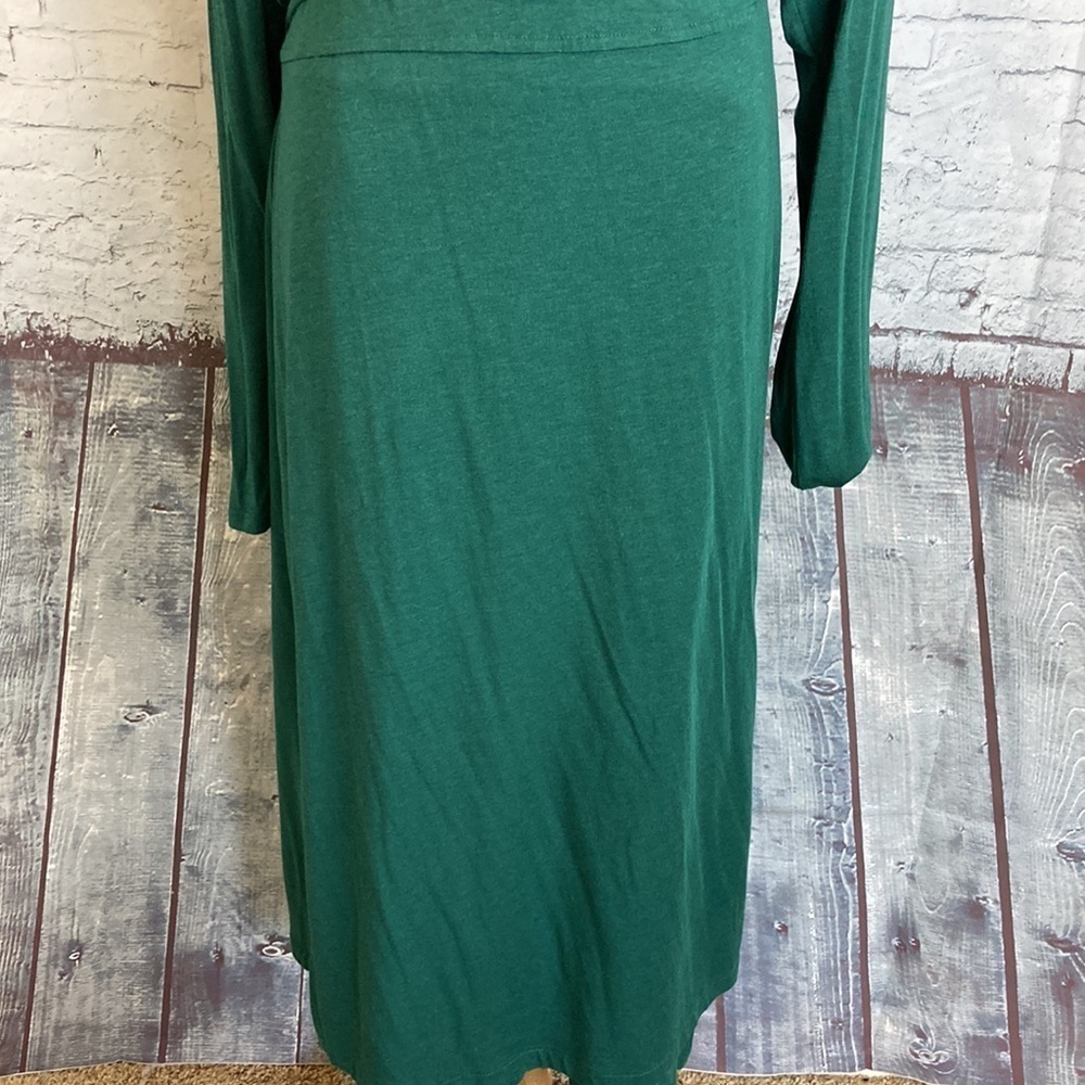 PRANA DEEP PINE HEATHER GREEN FOUNDATION LONG SLEEVE WRAP DRESS 1966871 SZ Large - Picture 10 of 16